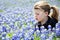 Girl In Blue Bonnets