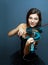 Girl with blue electric violin