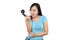 Girl In Blue Shirt Look Angry Talking On The Phone