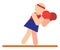 Girl boxing, icon