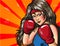 Girl boxing pop art comic stock vector
