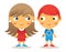 Girl and Boy Cartoon Character Children Icons