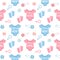 Girl or boy. Gender party. Seamless pattern for printing on fabric or paper