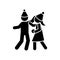 Girl and boy play snowball icon. Simple vector pictogram of winter recreation icons for ui and ux, website or mobile application