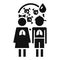 Girl boy pneumonia virus icon, simple style