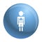 Girl boy pneumonia virus icon, simple style