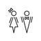 Girl and boy toilet sign WC restroom bathroom icon