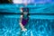 Girl Breath Underwater Pool