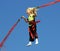 Girl on bungee trampoline