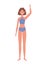 Girl cartoon with blue bikini vector design