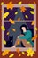 girl and a cat are sitting on the windowsill. autumn leaf fall. seasonal illustration. vector.