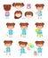 Girl Character Feeling Sadness and Happiness Vector Set