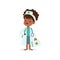 Girl character think of joining medical profession. Job for helping people. Flat vector illustration