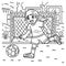 Girl Chasing Soccer Ball Coloring Page for Kids