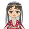 The girl in the Chechen suit. Historical clothes .Portrait, avatar