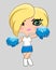 Girl cheerleader with pom-poms