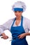 Girl in chef uniforms