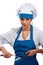 Girl in chef uniforms