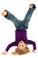 Girl Child Hand Stand Standing On Head