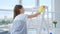 Girl cleaning stepladder