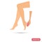 The girl cleans the heel with pumice stone color flat icon for web and movile design