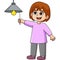 Girl Conserving Energy Cartoon Colored Clipart