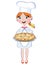 Girl cook with pizza