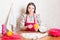 girl cooking cake in kitchen