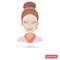 Girl with cosmetics mask on her face color flat icon for web and mobile design