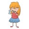 girl coughing. Vector illustration decorative design