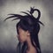 Girl with creative dragon hairstyle