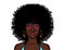 Girl with curly afro hairstyle and dark skin