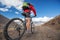 Girl cycling at the road