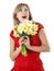 Girl with daffodils