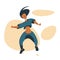 Girl dancing, Illustration for a modern dance studio