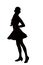 A girl dancing, silhouette vector