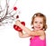 Girl decorating valentine tree