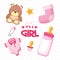 girl decoration baby shower card