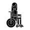 Girl disabled in wheelchair icon, vector illustration, sign on isolated background