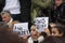 Girl displaying slogans advocating equality and fraternity