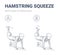 Girl Doing Hamstring Squeeze with Fitness Mini Ball Home Workout Exercise Guidance Illustration.