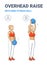 Girl Doing Overhead Raise with Medicine Ball Home Workout Exercise Guidance Illustration.