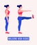 Girl doing Walking High Kicks exercise, Woman workout fitness, aerobic and exercises. Vector Illustration