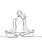 Girl doing yoga continuous one line drawing minimalism design