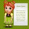 Girl doll redhead with card for your text