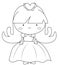 Girl in a dress coloring page