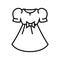 Girl dress line icon, concept sign, outline vector illustration, linear symbol.