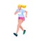 Girl dressed in sportswear jogging