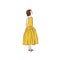 Girl dressed in yellow long dress