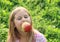 Girl eating an apple